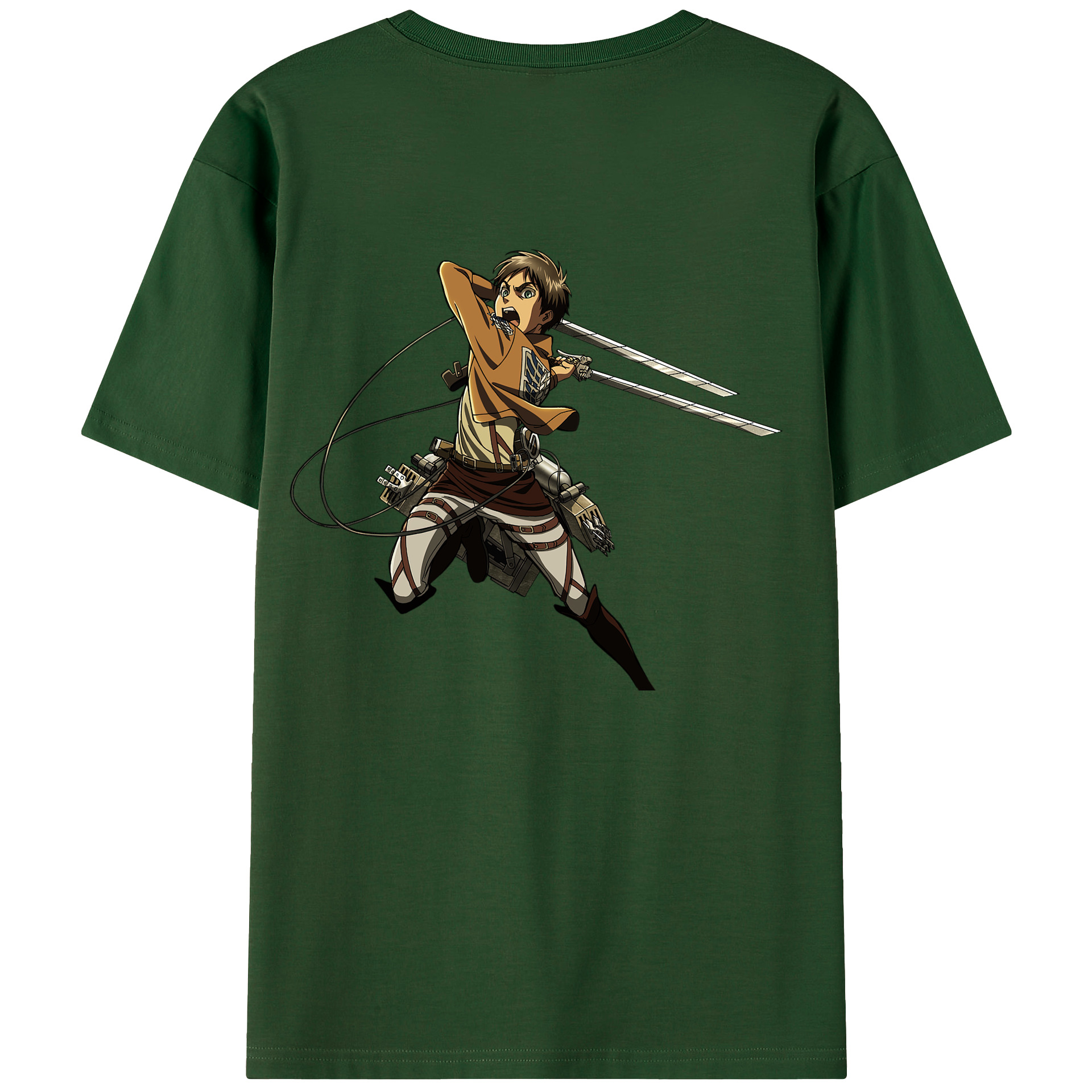 （画像用） 進撃の巨人 エレン･イェーガー Attack on Titan Eren Jäger 綿100％半袖Tシャツ（背面プリント）